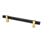 Berenson Rivet Rebel Pull Matte Black and Modern Brushed Gold - 6 5/16 in
