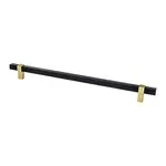 Berenson Rivet Rebel Appliance Pull Matte Black and Modern Brushed Gold - 12 in
