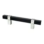 Berenson Rivet Rebel Pull Matte Black and Brushed Nickel - 3 3/4 in
