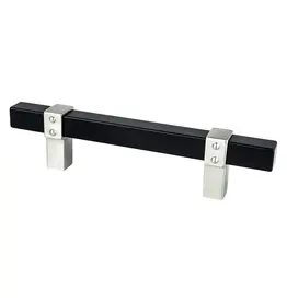 Berenson Rivet Rebel Pull Matte Black and Brushed Nickel - 3 3/4 in