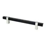 Berenson Rivet Rebel Pull Matte Black and Brushed Nickel - 6 5/16 in