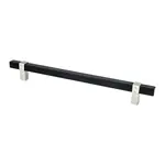 Berenson Rivet Rebel Pull Matte Black and Brushed Nickel - 8 13/16 in