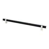 Rivet Rebel Appliance Pull Matte Black and Brushed Nickel - 12 in