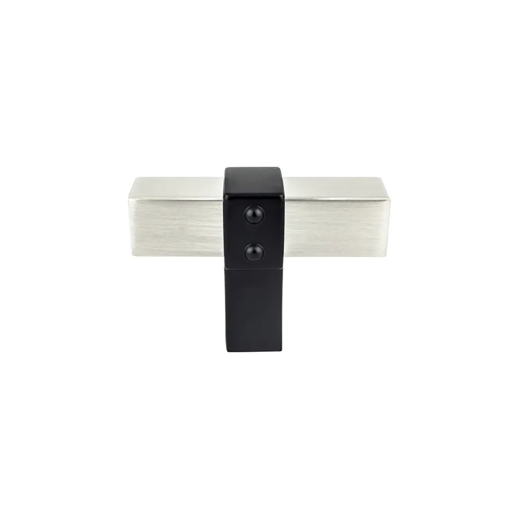 Berenson Rivet Rebel Knob Brushed Nickel and Matte Black - 2 in