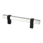 Berenson Rivet Rebel Pull Brushed Nickel and Matte Black - 3 3/4 in