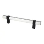 Berenson Rivet Rebel Pull Brushed Nickel and Matte Black - 5 1/16 in