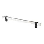 Berenson Rivet Rebel Pull Brushed Nickel and Matte Black - 8 13/16 in