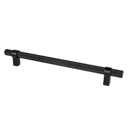 Berenson Radial Reign Knurled Pull Matte Black - 8 13/16 in