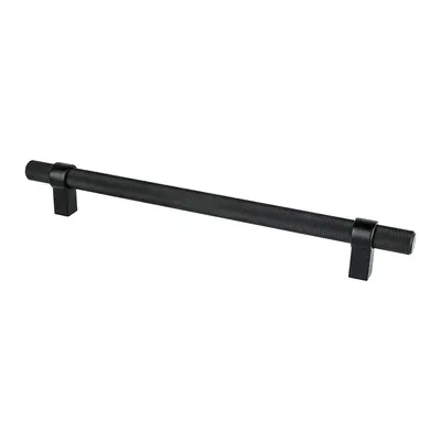 Berenson Radial Reign Knurled Pull Matte Black - 8 13/16 in
