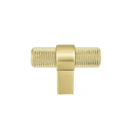 Berenson Radial Reign Knurled T-Knob Modern Brushed Gold - 2 in