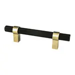 Berenson Radial Reign Knurled Pull Matte Black and Modern Brushed Gold - 3 3/4 in