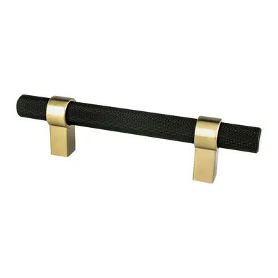 Berenson Radial Reign Knurled Pull Matte Black and Modern Brushed Gold - 3 3/4 in