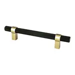 Berenson Radial Reign Knurled Pull Matte Black and Modern Brushed Gold - 5 1/16 in