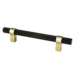 Berenson Radial Reign Knurled Pull Matte Black and Modern Brushed Gold - 5 in