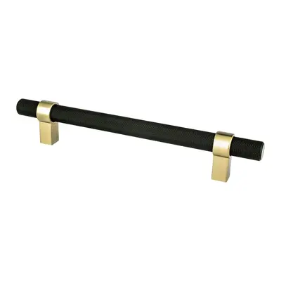 Berenson Radial Reign Knurled Pull Matte Black and Modern Brushed Gold - 6 1/4 in