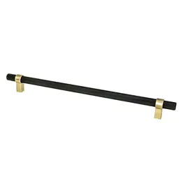 Berenson Radial Reign Knurled Appliance Pull Matte Black and Modern Brushed Gold - 12 in