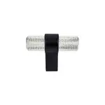 Berenson Radial Reign Knurled T-Knob Brushed Nickel and Matte Black - 2 in