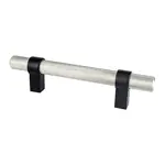 Berenson Radial Reign Knurled Pull Brushed Nickel and Matte Black - 3 3/4 in
