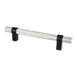 Berenson Radial Reign Knurled Pull Brushed Nickel and Matte Black - 5 1/16 in