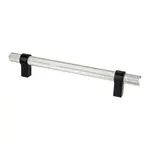 Berenson Radial Reign Knurled Pull Brushed Nickel and Matte Black - 6 5/16 in