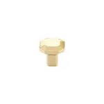 Emtek Riviera Square Knob Satin Brass - 1 1/4 in
