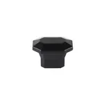 Emtek Riviera Rectangular Knob Flat Black - 2 in