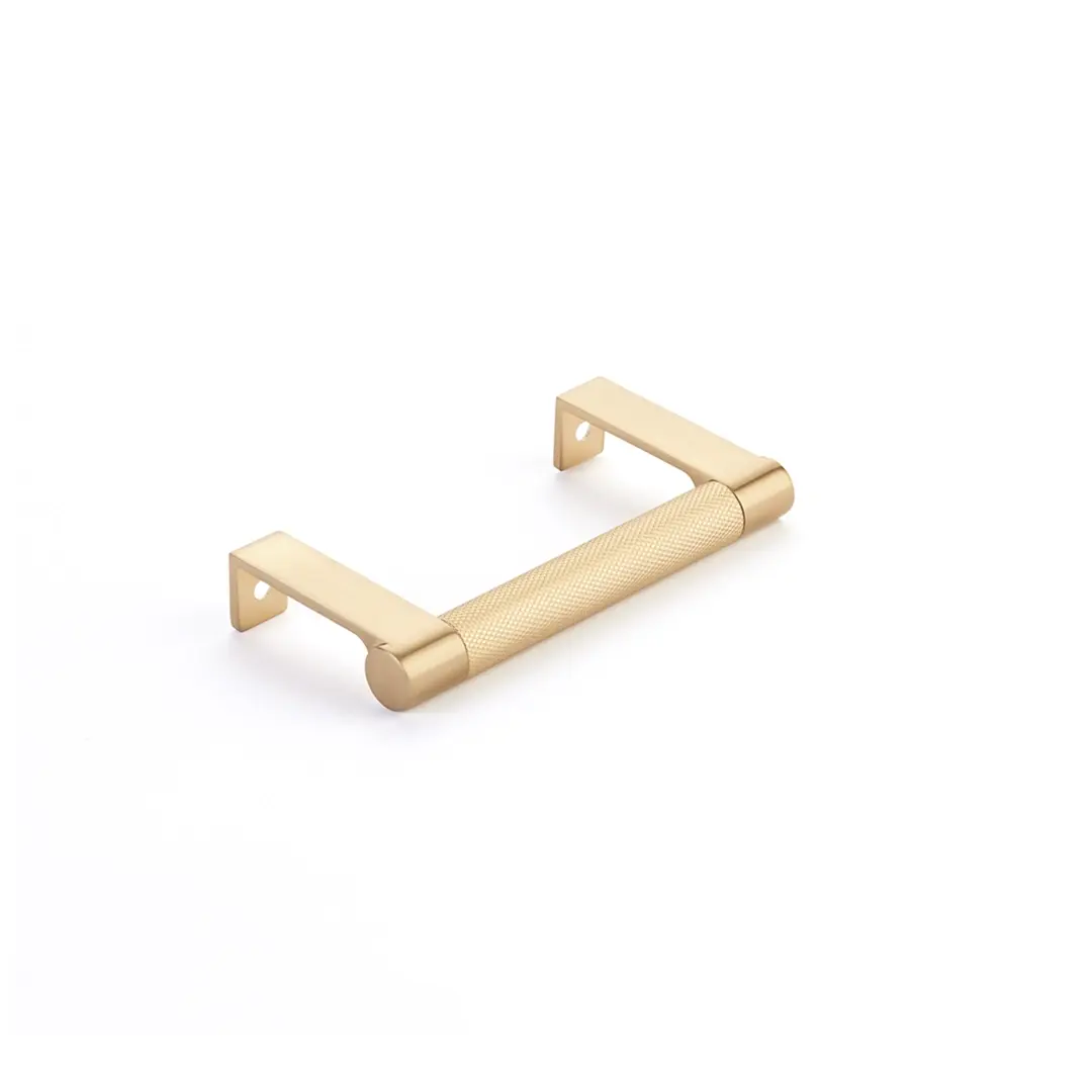 Select Cabinet Edge Pull Knurled Satin Brass - 4 1/4 in - Handles & More