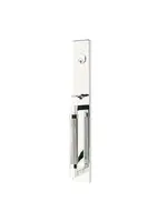 Emtek Hercules Knurled Entry Set L-Square Lever Polished Chrome - Full Length Left Handed