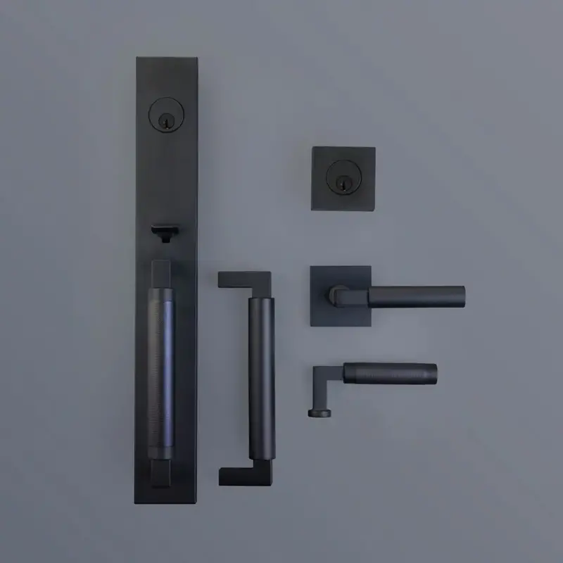 Emtek Hercules Key In Lever Lockset with Square Rosette 5122HEC