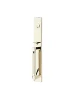 Emtek Hercules Knurled Entry Set L-Square Lever Polished Nickel - Full Length Right Handed