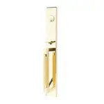Emtek Hercules Knurled Entry Set L-Square Lever Unlacquered Brass - Full Length Right Handed
