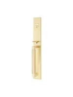 Emtek Hercules Smooth Entry Set L-Square Lever Satin Brass - Full Length Right Handed
