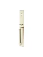Emtek Hercules Smooth Entry Set L-Square Lever Satin Nickel - Full Length Right Handed