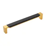 Belwith Keeler Fuse Appliance Pull Brushed Golden Brass with Black Wood - 12 in