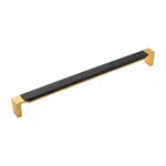 Belwith Keeler Fuse Appliance Pull Brushed Golden Brass with Black Wood - 18 in