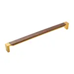 Belwith Keeler Fuse Appliance Pull Brushed Golden Brass with Walnut - 18 in