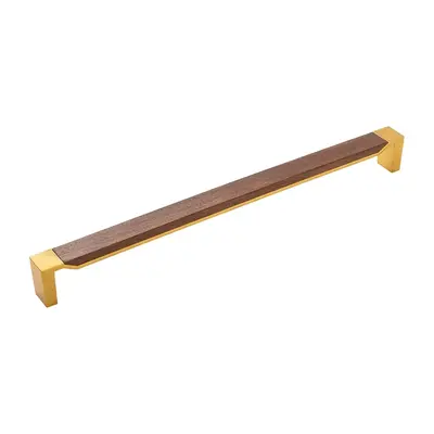 Belwith Keeler Fuse Appliance Pull Brushed Golden Brass with Walnut - 18 in