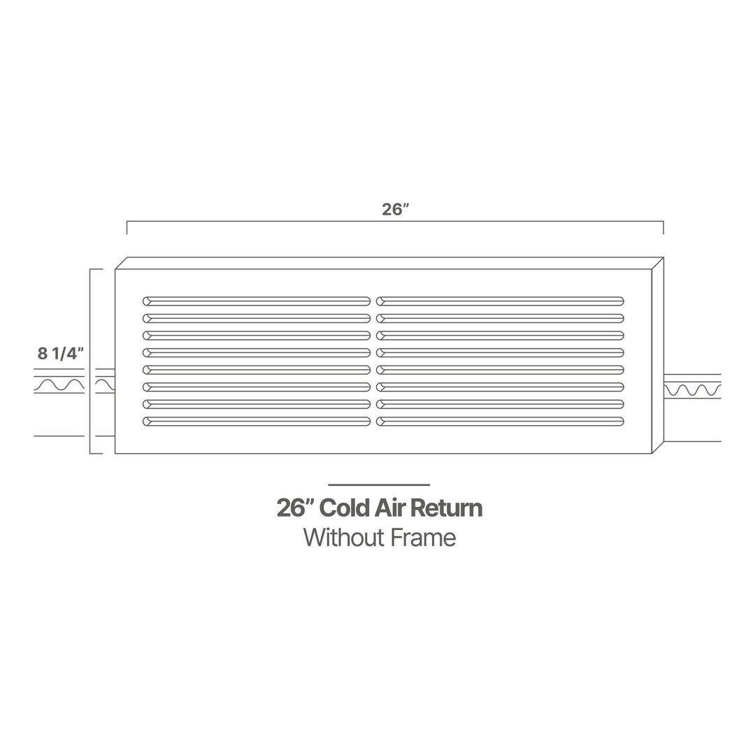 Outsource Zephyr Primed 30° Cold Air Return Without Frame