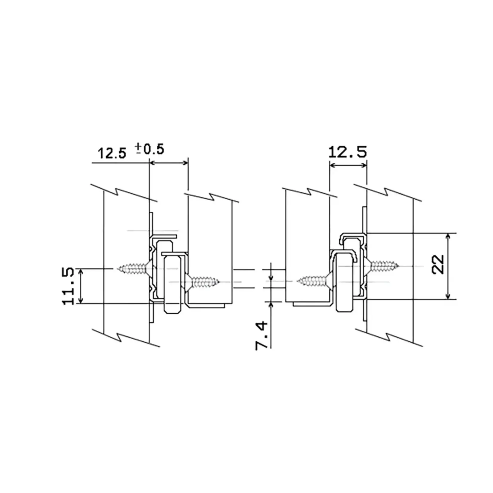 Marathon Hardware Marathon Hardware Bottom Mounted Slide Self-Closing