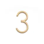 Emtek Modern House Number #3 Satin Brass - 7 in