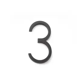 Emtek Modern House Number #3 Flat Black - 7 in