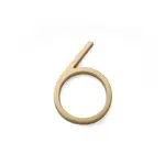 Emtek Modern House Number #6 Satin Brass - 7 in