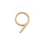 Emtek Modern House Number #9 Satin Brass - 7 in