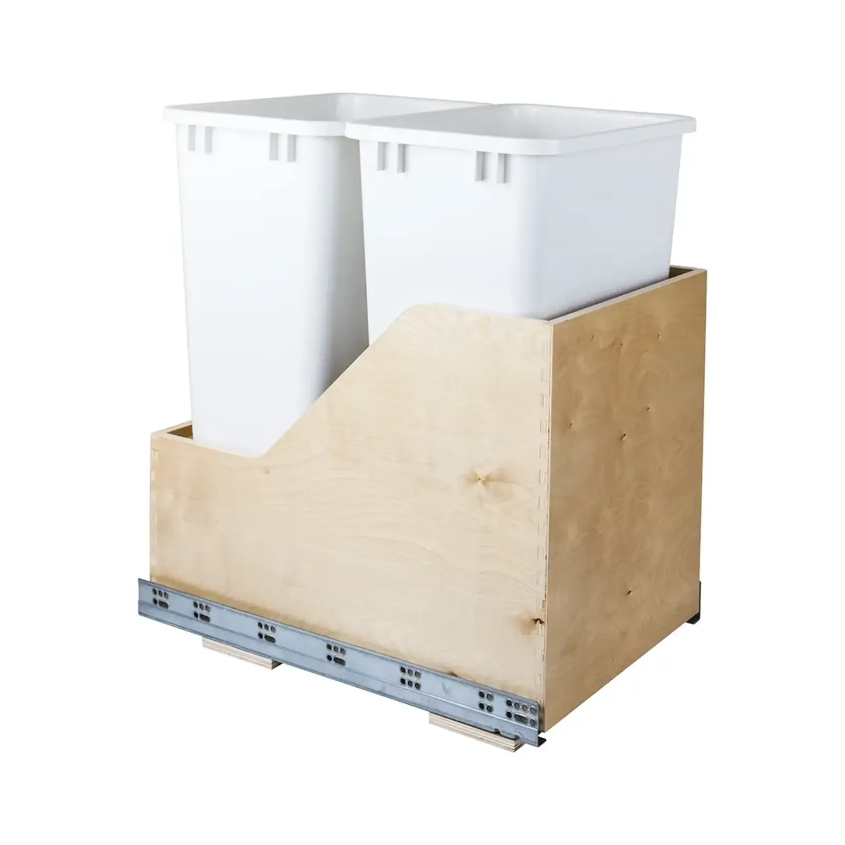 Hardware Resources Wooden Bottom Mount Waste Bin Pullout