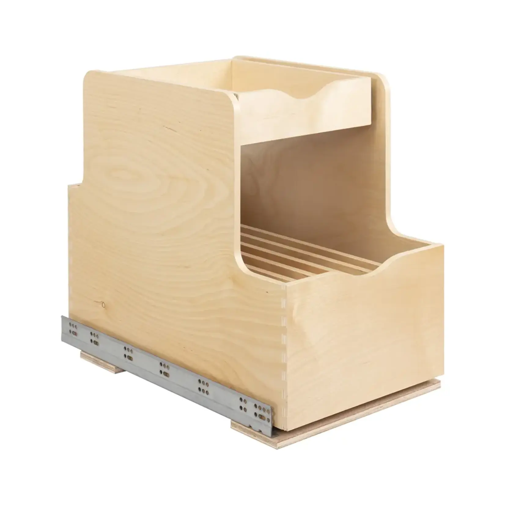 Hardware Resources Wood Double Drawer Cookware Rollout