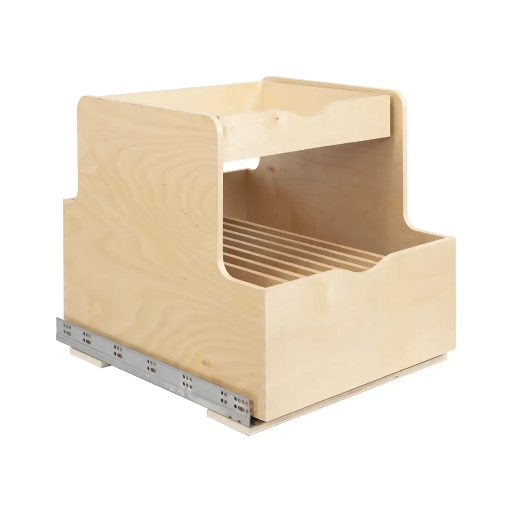 Hardware Resources Wood Double Drawer Cookware Rollout