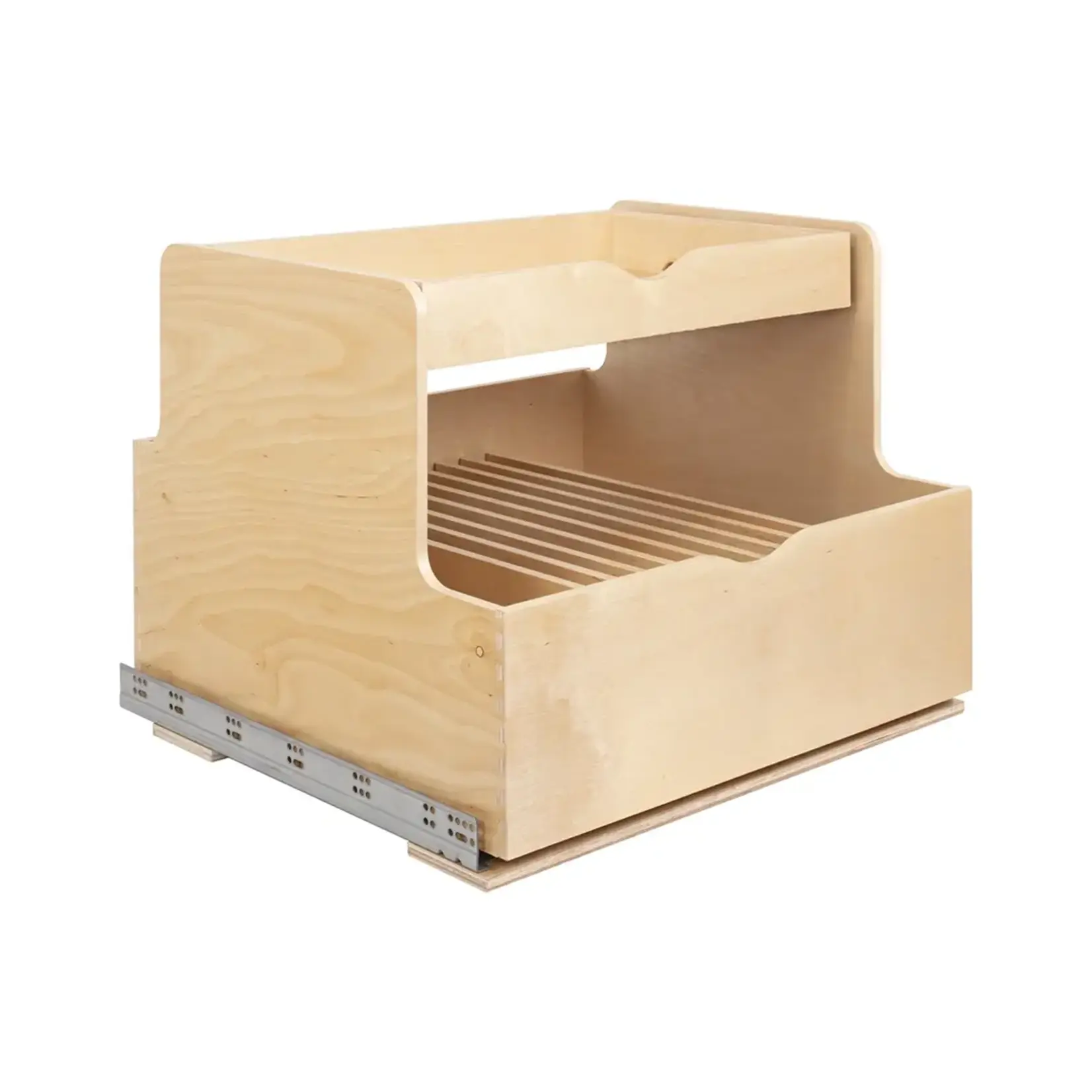 Hardware Resources Wood Double Drawer Cookware Rollout