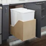 Hardware Resources Wooden Bottom Mount Waste Bin Pullout - 2 x 47 3/8 L