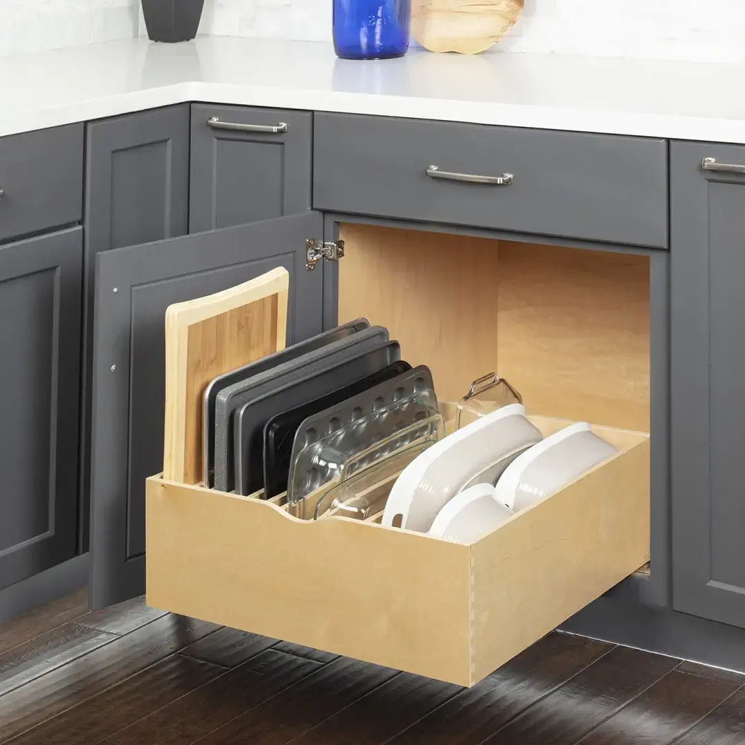 Hardware Resources Wood Single Drawer Cookware Rollout