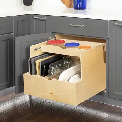 Hardware Resources 27 in Wood Double Drawer Cookware Rollout